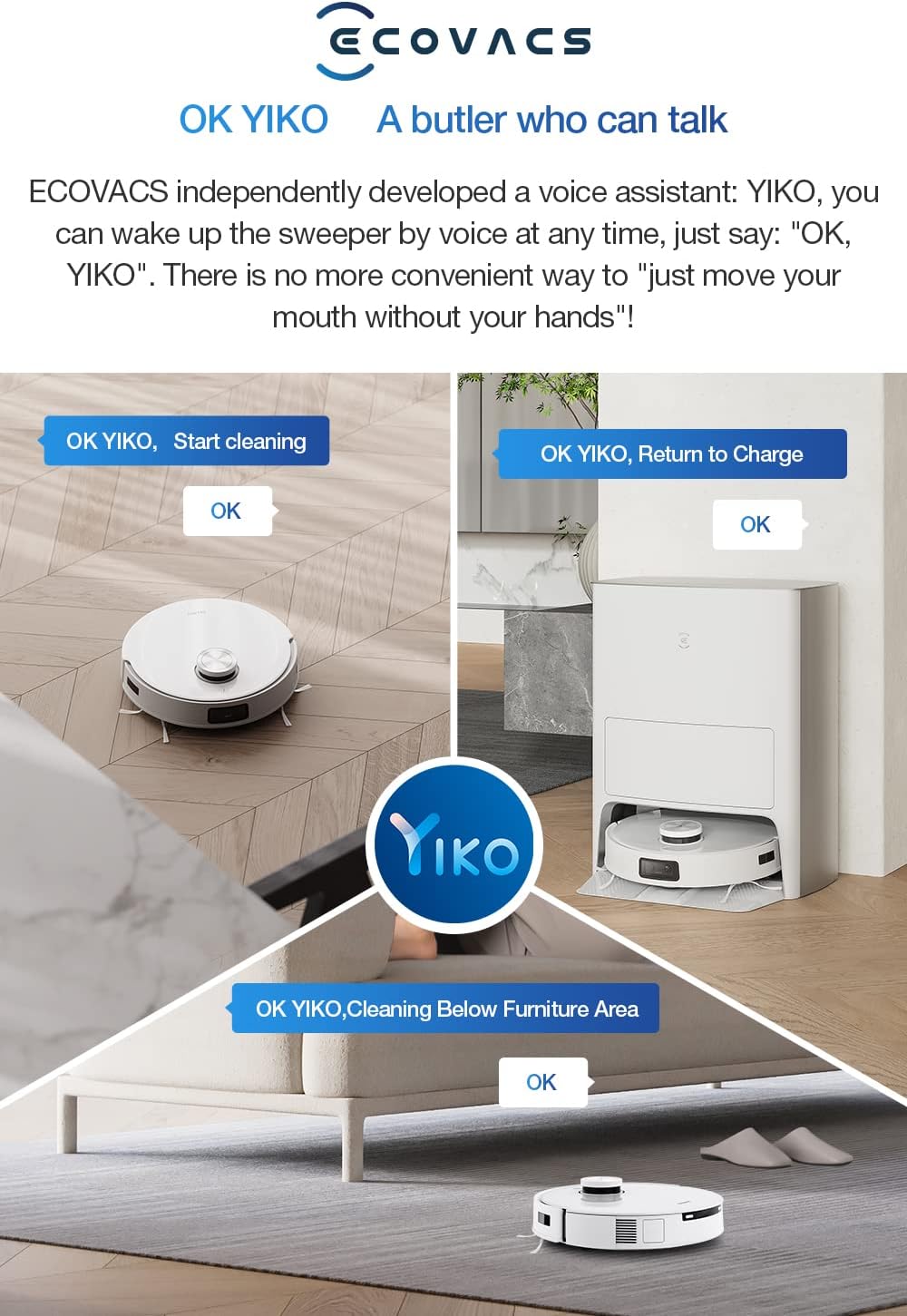 ECOVACS DEEBOT T10 OMNI Robot Vacuum and Mop Combo, Auto Self-Emptying, Auto Mop Cleaning, Hot Air Drying, 5000Pa Suction, OZMO TURBO Deep Mopping with Precision Mapping and Obstacle Avoidance