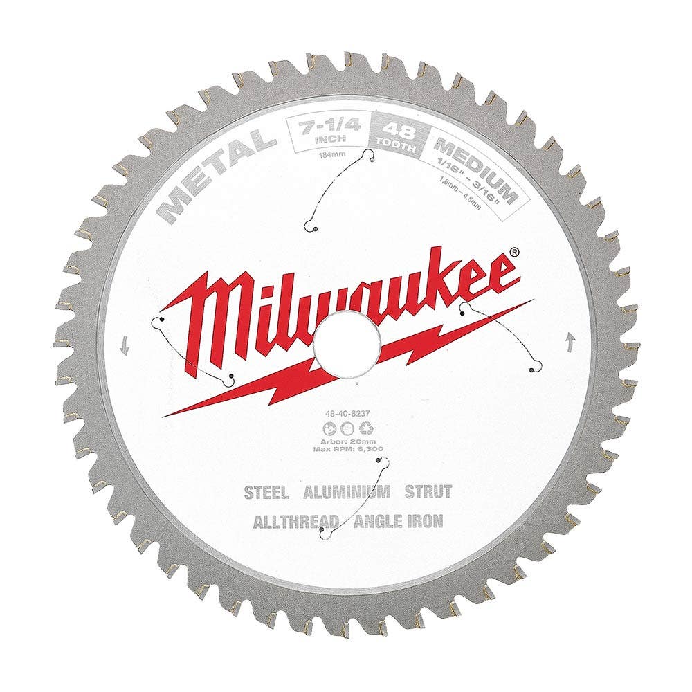 MILWAUKEE 184mm 48T TCT Blade Circular Saw for Metal Medium 48408237