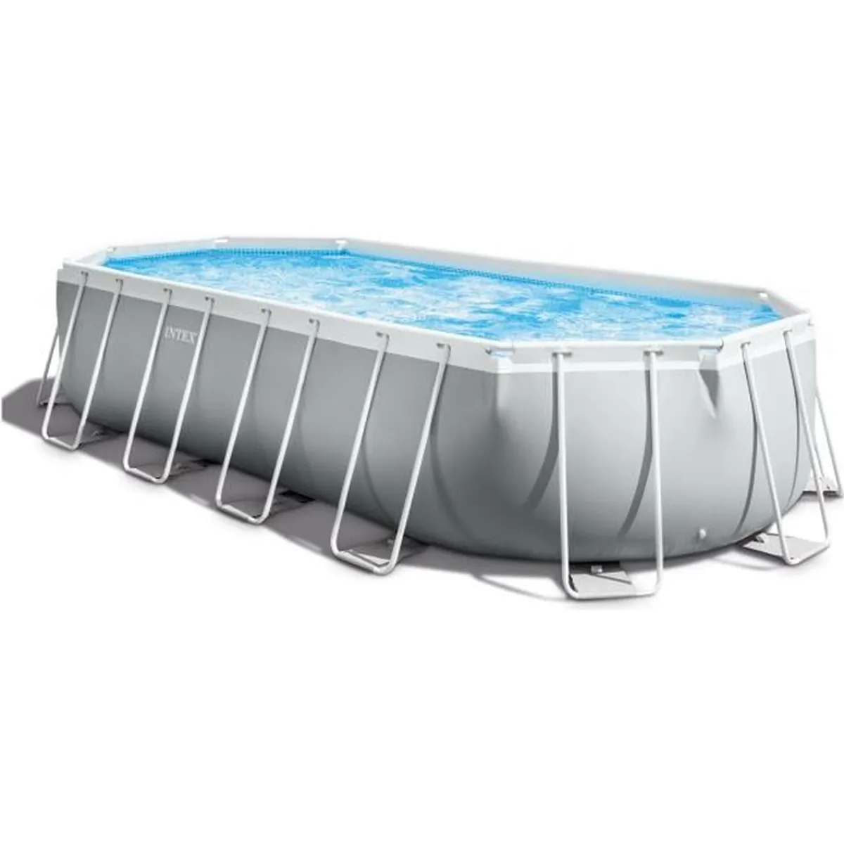 Kit piscine prism frame ovale tubulaire (l)6,10 x (l)3,05 x (h)1,22m et chauffage solaire
