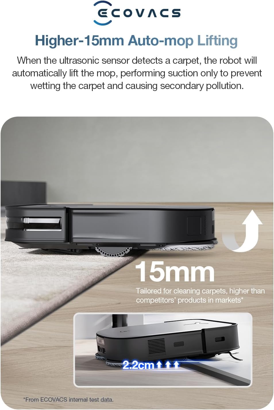 ECOVACS DEEBOT X2 OMNI | 8000pa,15mm Auto Mop Lifting, Auto Empty, 55°C Hot Water Washing, Hot Air Drying
