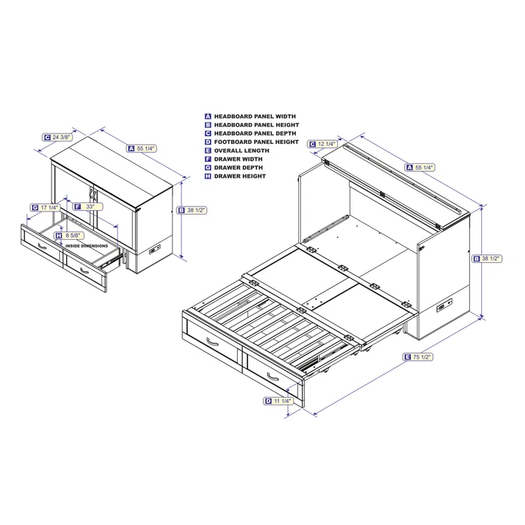 Atiyah Murphy Bed Chest with 6