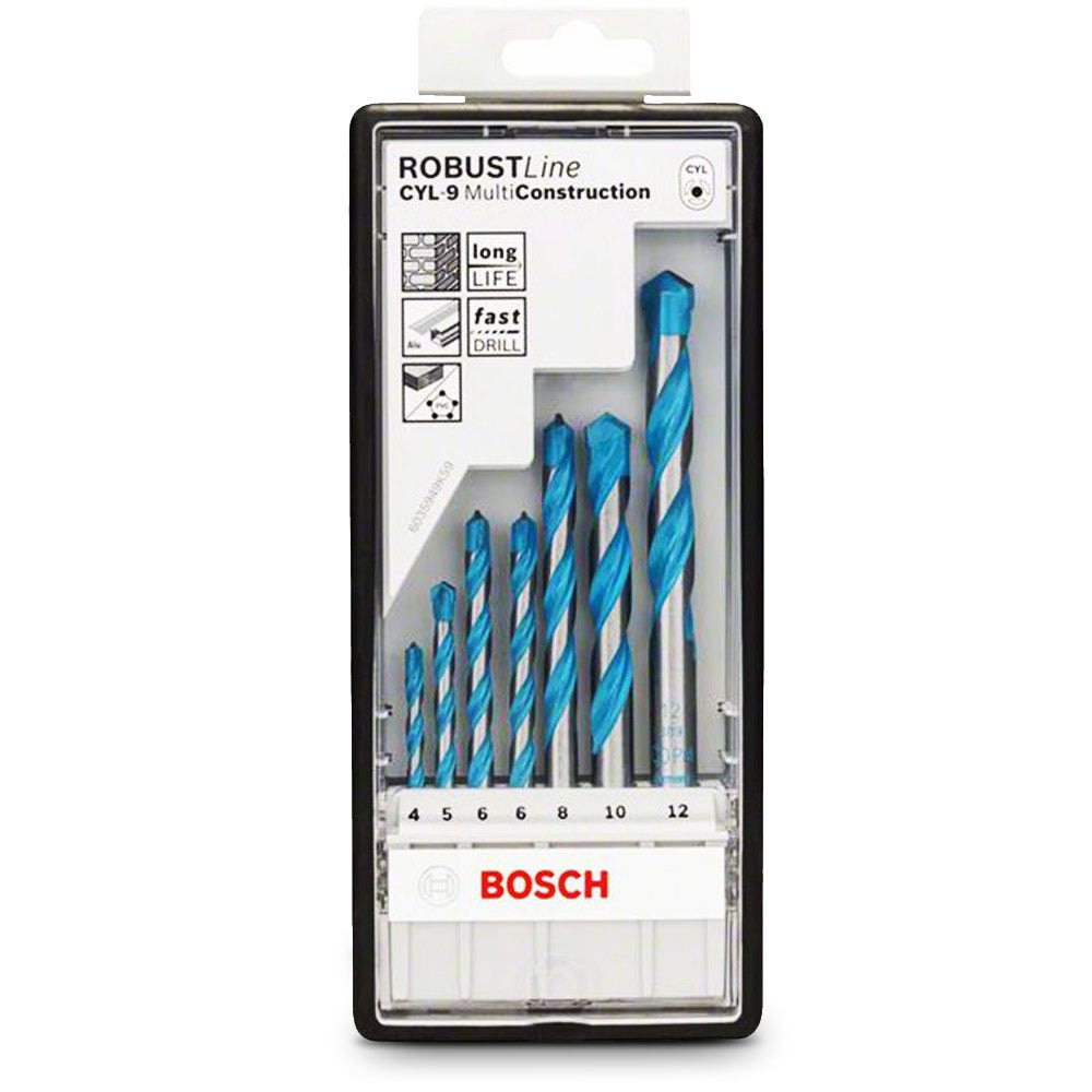 BOSCH 4-12mm TCT Multi-Purpose Drill Bit Set - MULTICONSTRUCTION - 7 Piece