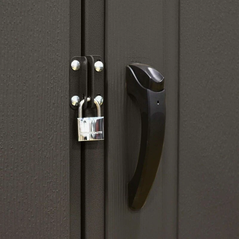 11' wide x 11' deep plastic storage shed