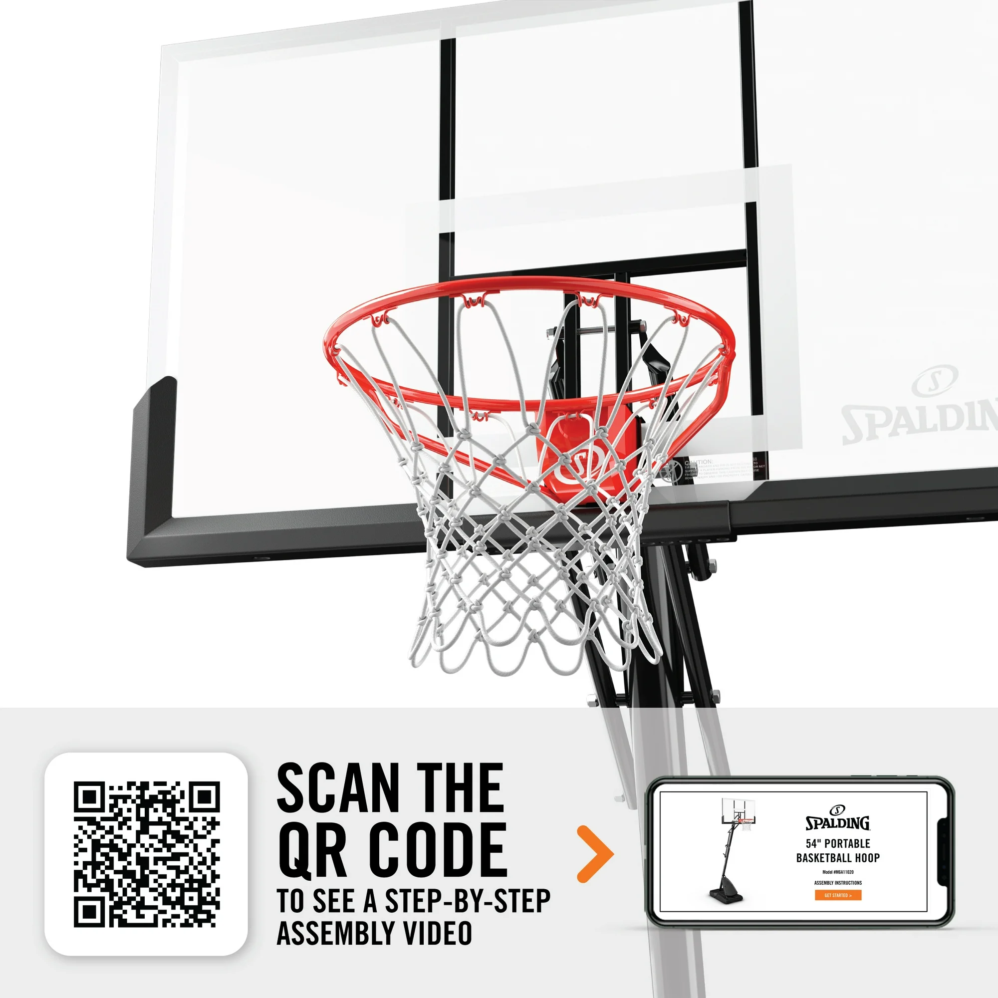 Spalding 54 inch Hoop and Basketball Bundle