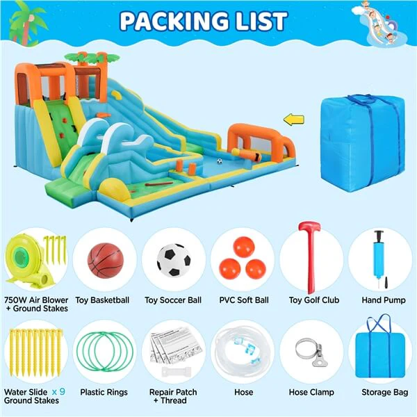 Yaheetech 10 in 1 Inflatable Water Slide