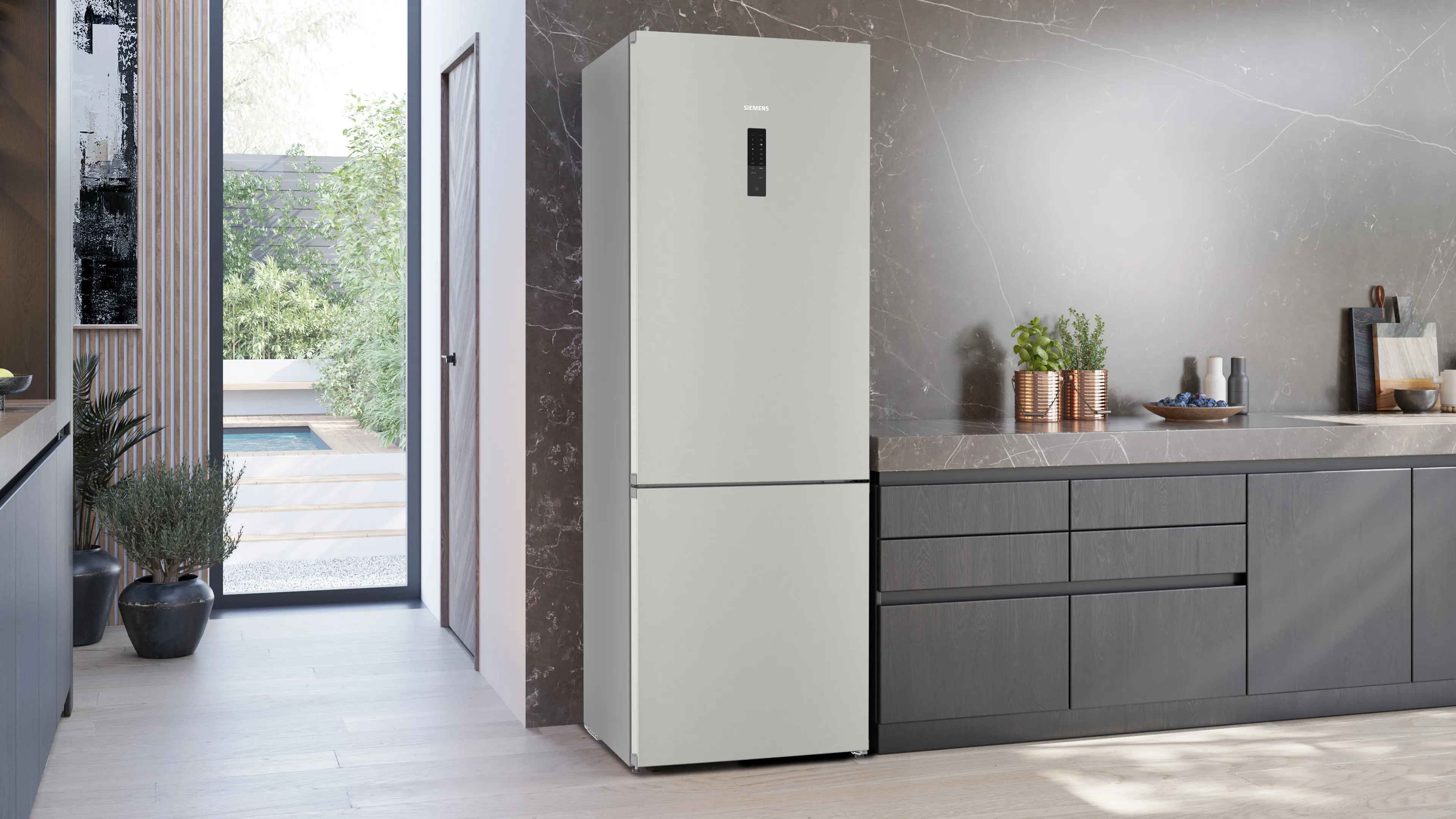 SIEMENS KG49NXIDF iQ300 Free-standing fridge-freezer with freezer at bottom 203 x 70 cm Brushed steel anti-fingerprint