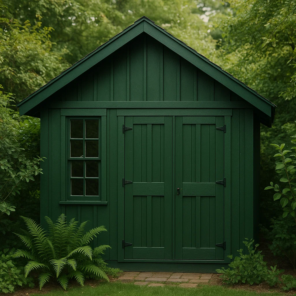 Caseta de jardín cobertizo verde madera para exteriores. 160x120x200 cm