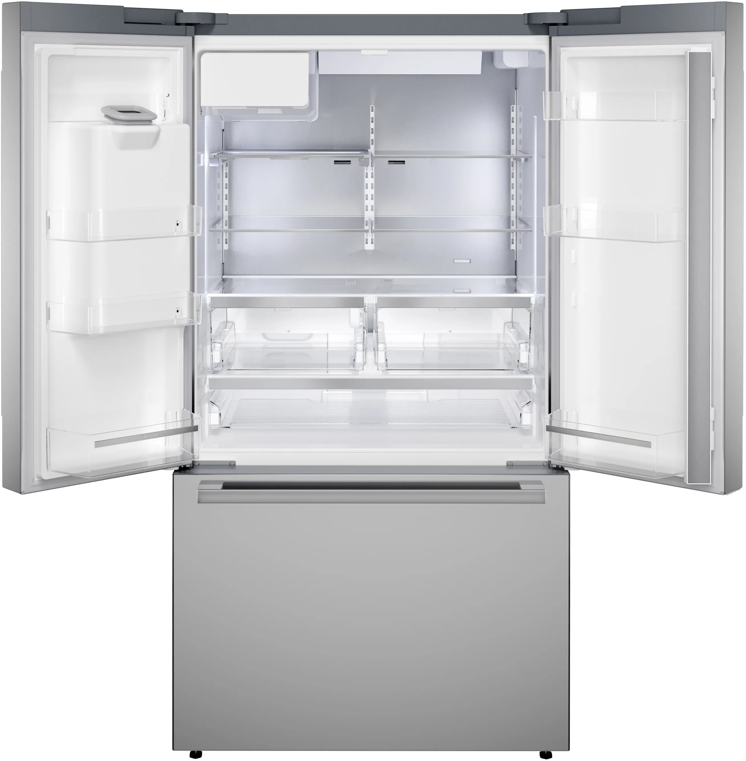 Bosch B36FD52SNS 500 Series French Door Bottom Mount Refrigerator 36'' Stainless steel (with anti-fingerprint). Total No Frost