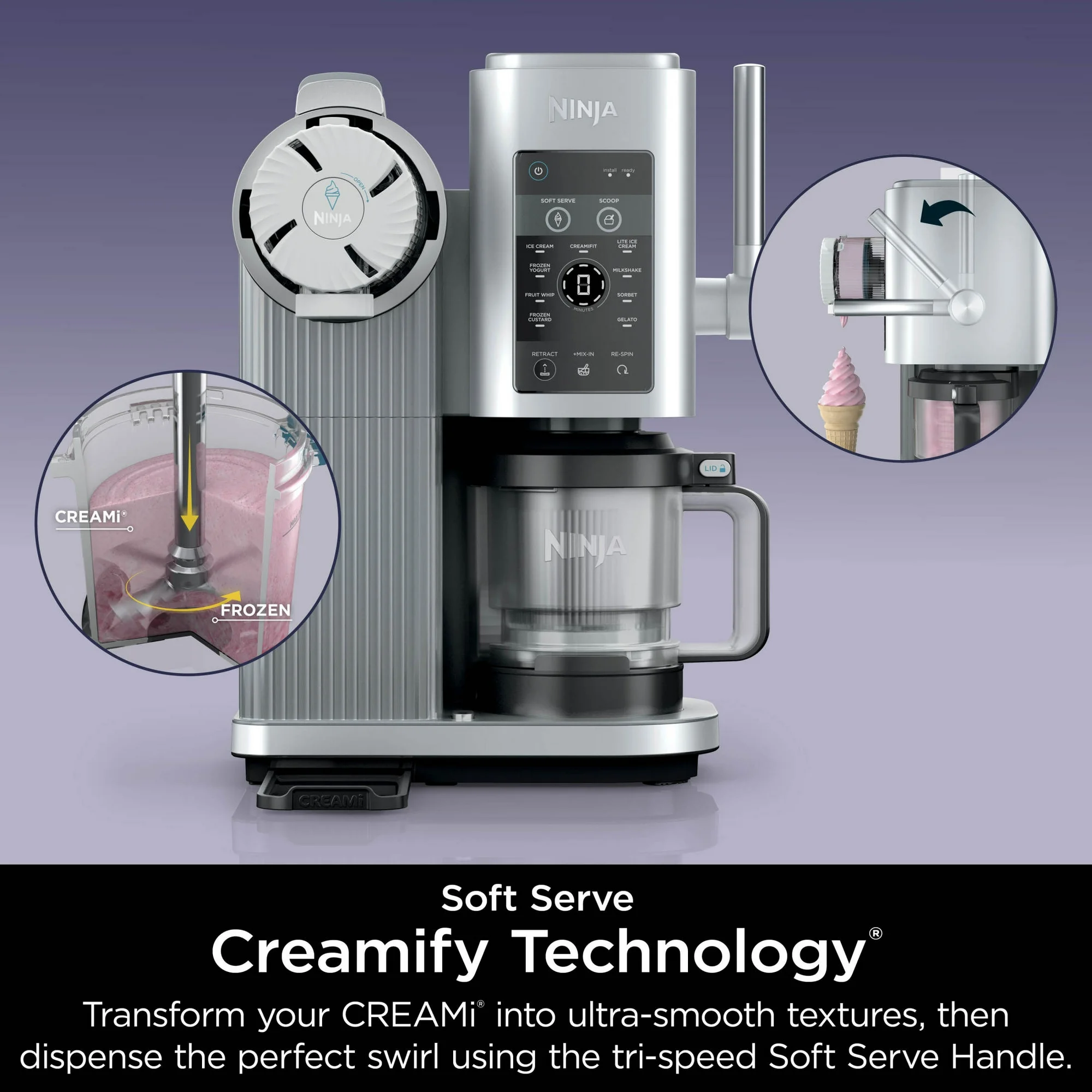 Ninja Swirl™ by CREAMi® Soft Serve and Ice Cream Maker, 13 One-Touch Programs, NC701