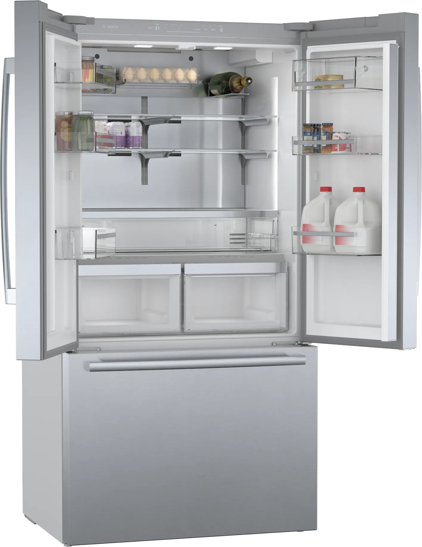 Bosch B36CT80SNS 800 Series French Door Bottom Mount Refrigerator 36'' Stainless steel (with anti-fingerprint)