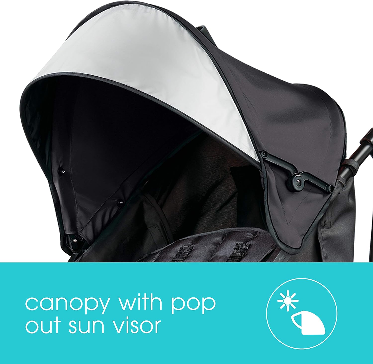 Summer Infant 3Dlite Convenience Stroller, Jet Blue - Lightweight Stroller with Aluminum Frame, Large Seat Area, 4 Position Recline, Extra Large Storage Basket - Infant Stroller for Travel and More