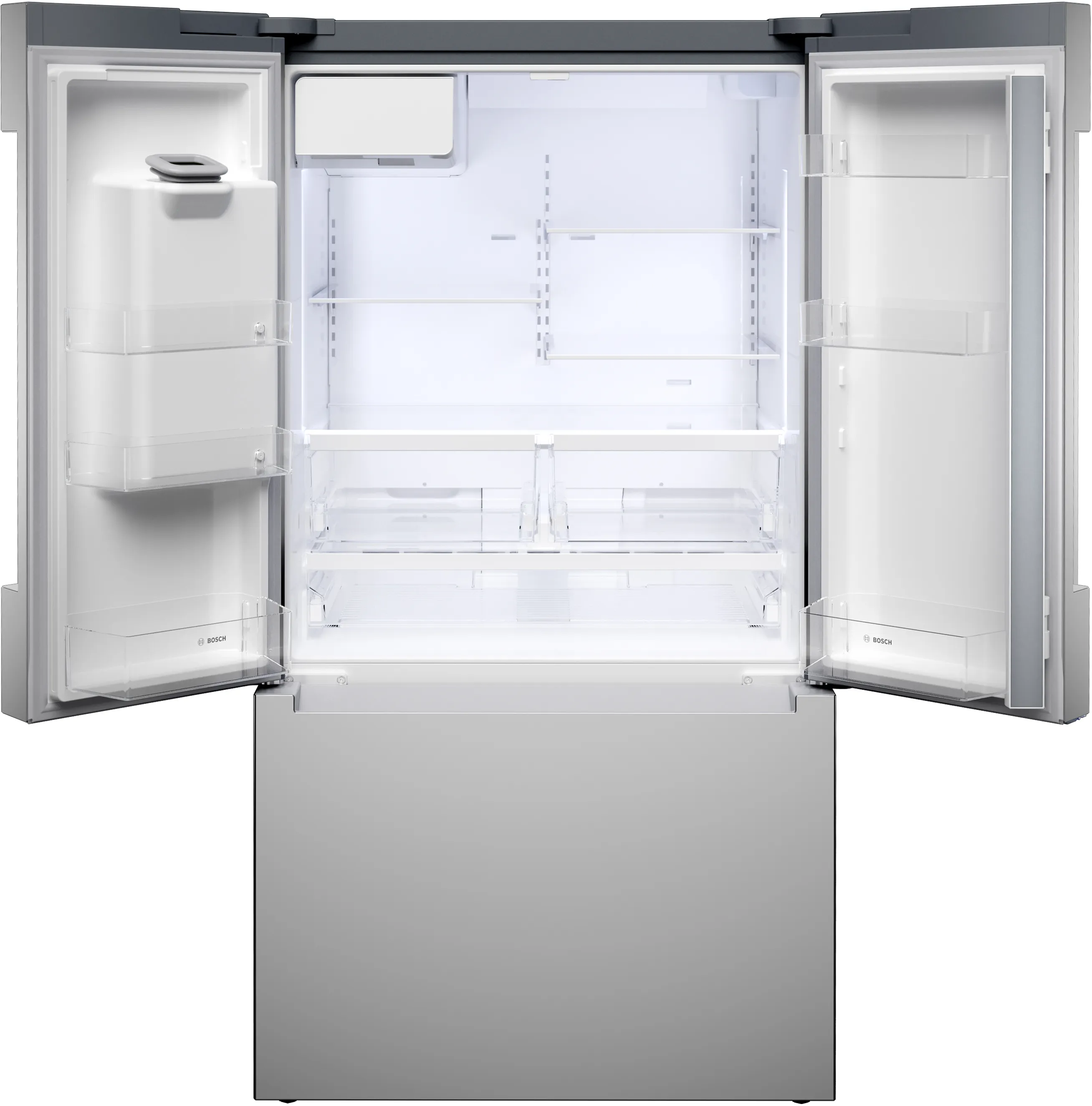 Bosch B36FD10ENS 100 Series French Door Bottom Mount Refrigerator 36'' Stainless steel (with anti-fingerprint). Total No Frost