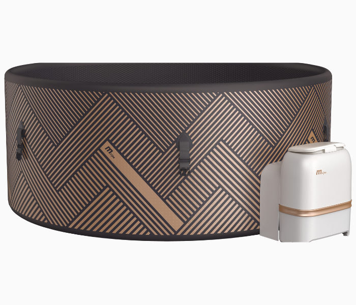 MSpa Mono Inflatable Hot Tub 6 Person Round Spa - Grey