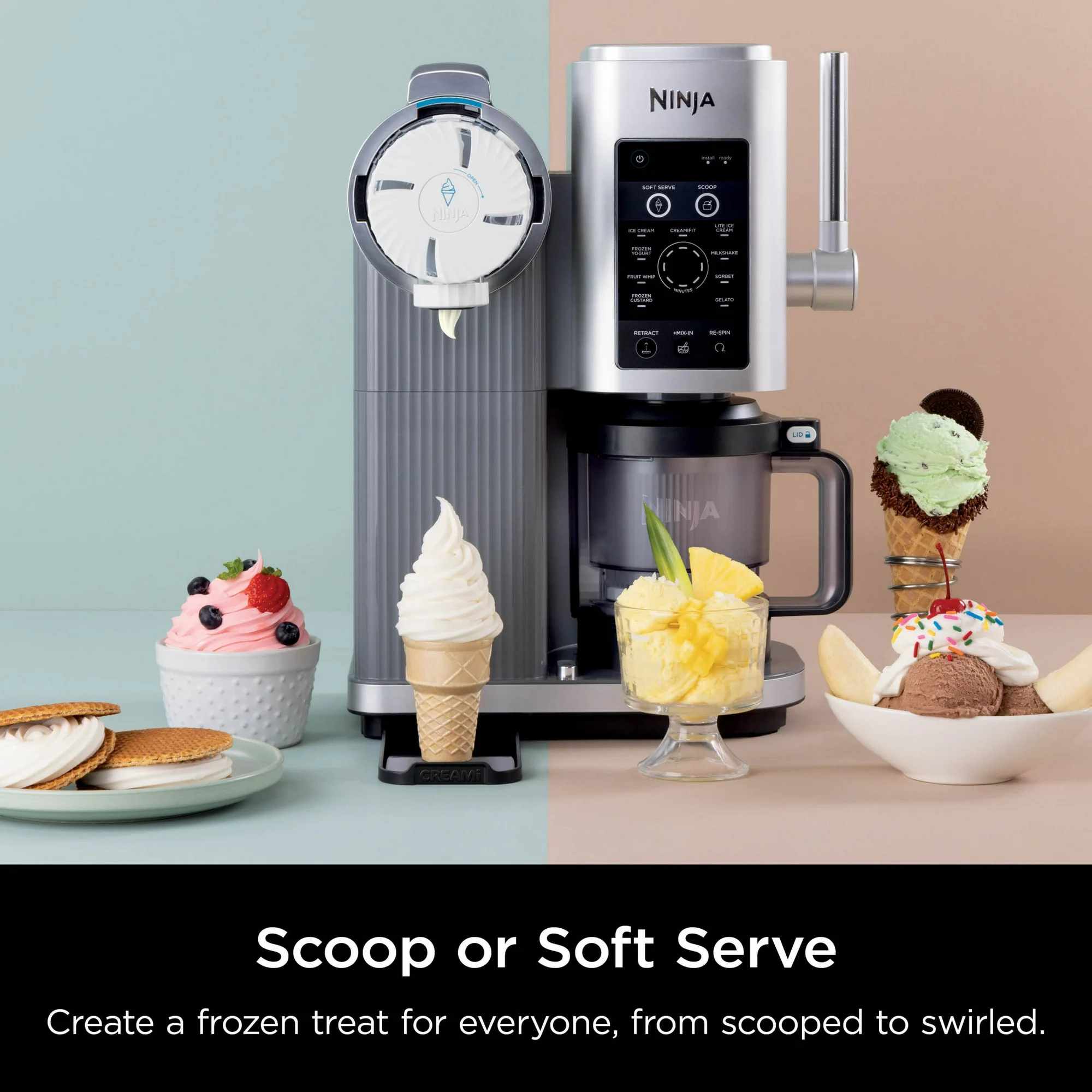 Ninja Swirl™ by CREAMi® Soft Serve and Ice Cream Maker, 13 One-Touch Programs, NC701