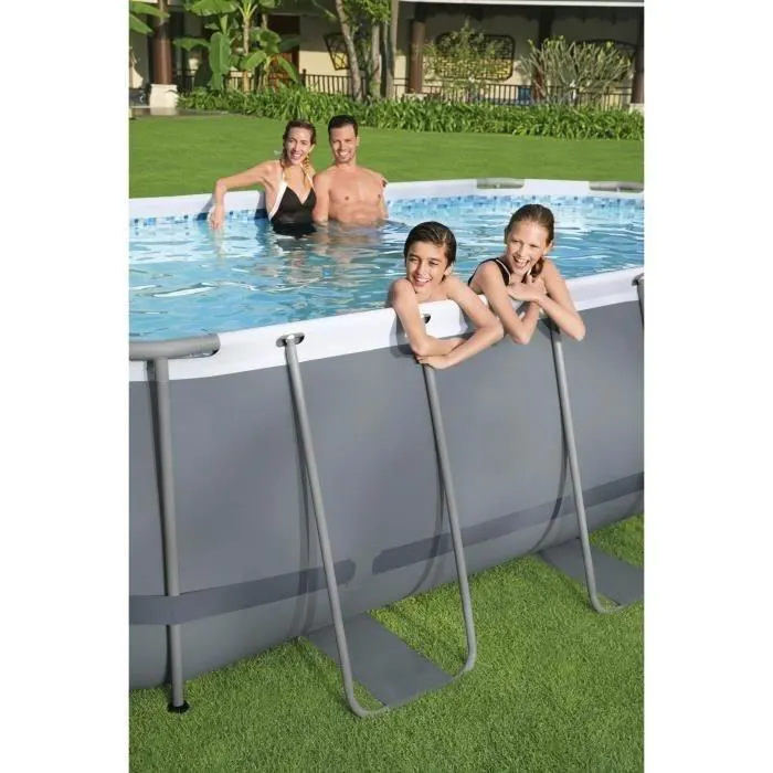 Kit Piscine hors sol tubulaire BESTWAY - Power Steel™ - 427 x 250 x 100 cm + Lot de 9 Dalles de protection