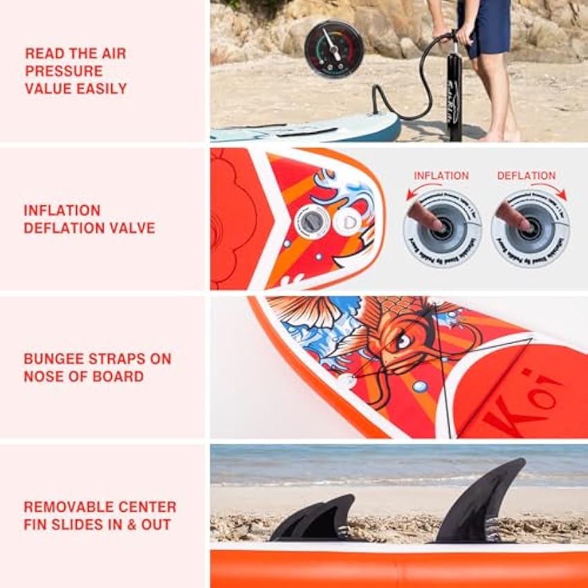 FunWater Inflatable Paddleboard Stand Up Paddle Board with Ultra-Light SUP Premium Accessories Non-Slip Comfort Deck for Youth＆Adults