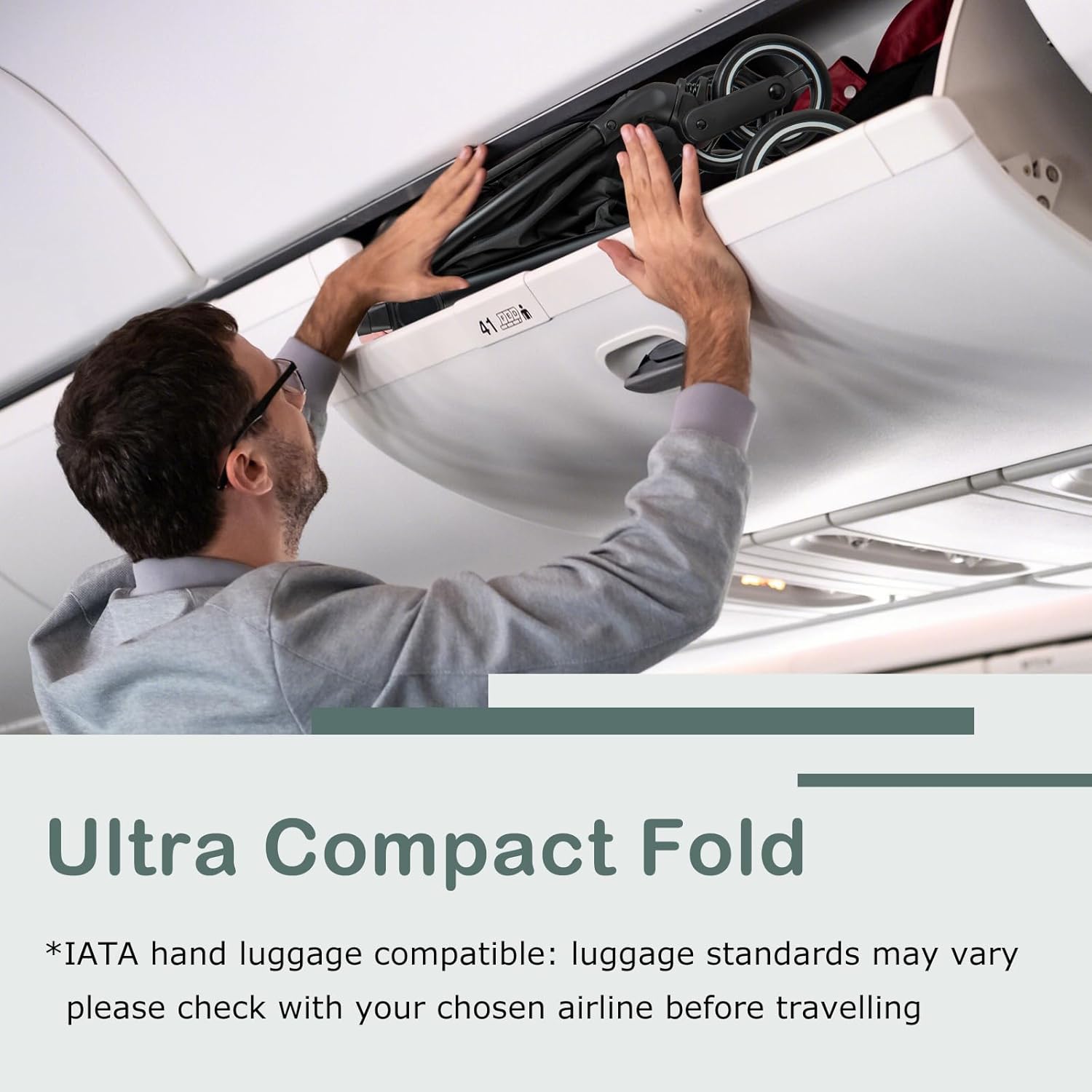 INFANS Lightweight Baby Stroller, One-Hand Gravity Fold, Compact Travel Stroller for Airplane with Aluminium Frame Adjustable Backrest, Foldable Toddler Stroller for Infant 0-36 Month