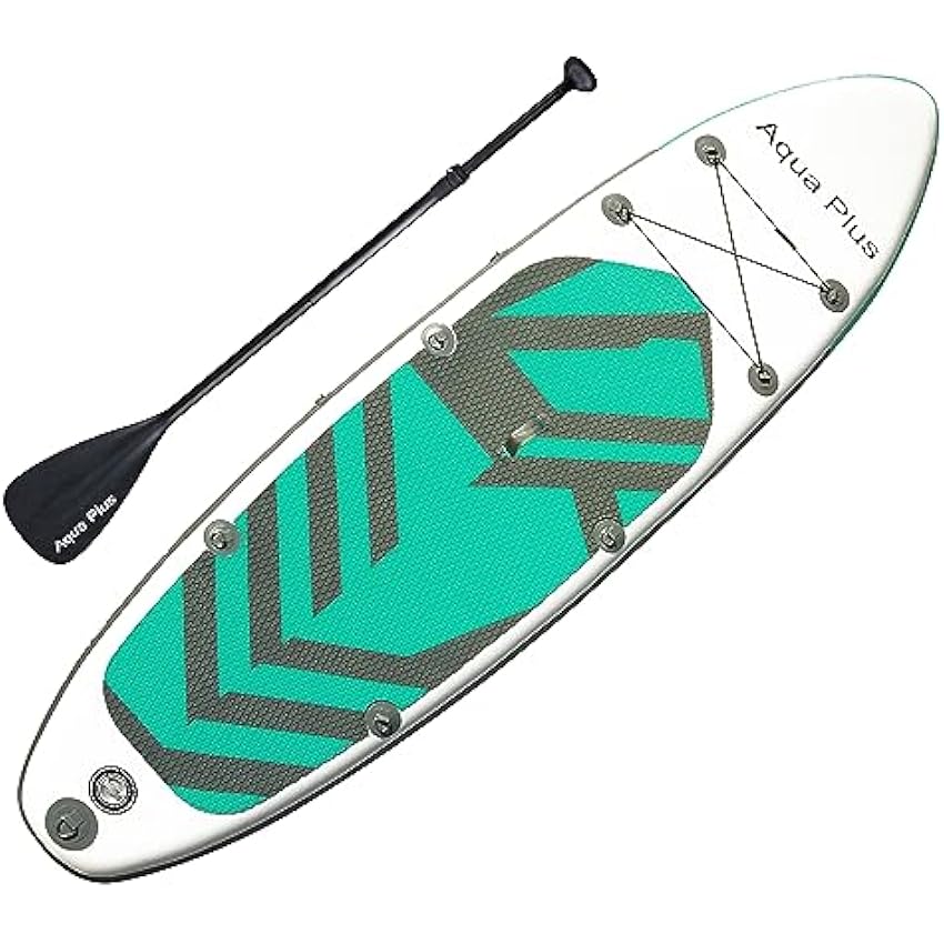 Aqua Plus 6inches Thick Inflatable SUP for All Skill Levels Stand Up Paddle Board,Paddle,Double Action Pump,ISUP Travel Backpack, Leash,Shoulder Strap,Youth,Adult Inflatable Paddle Board