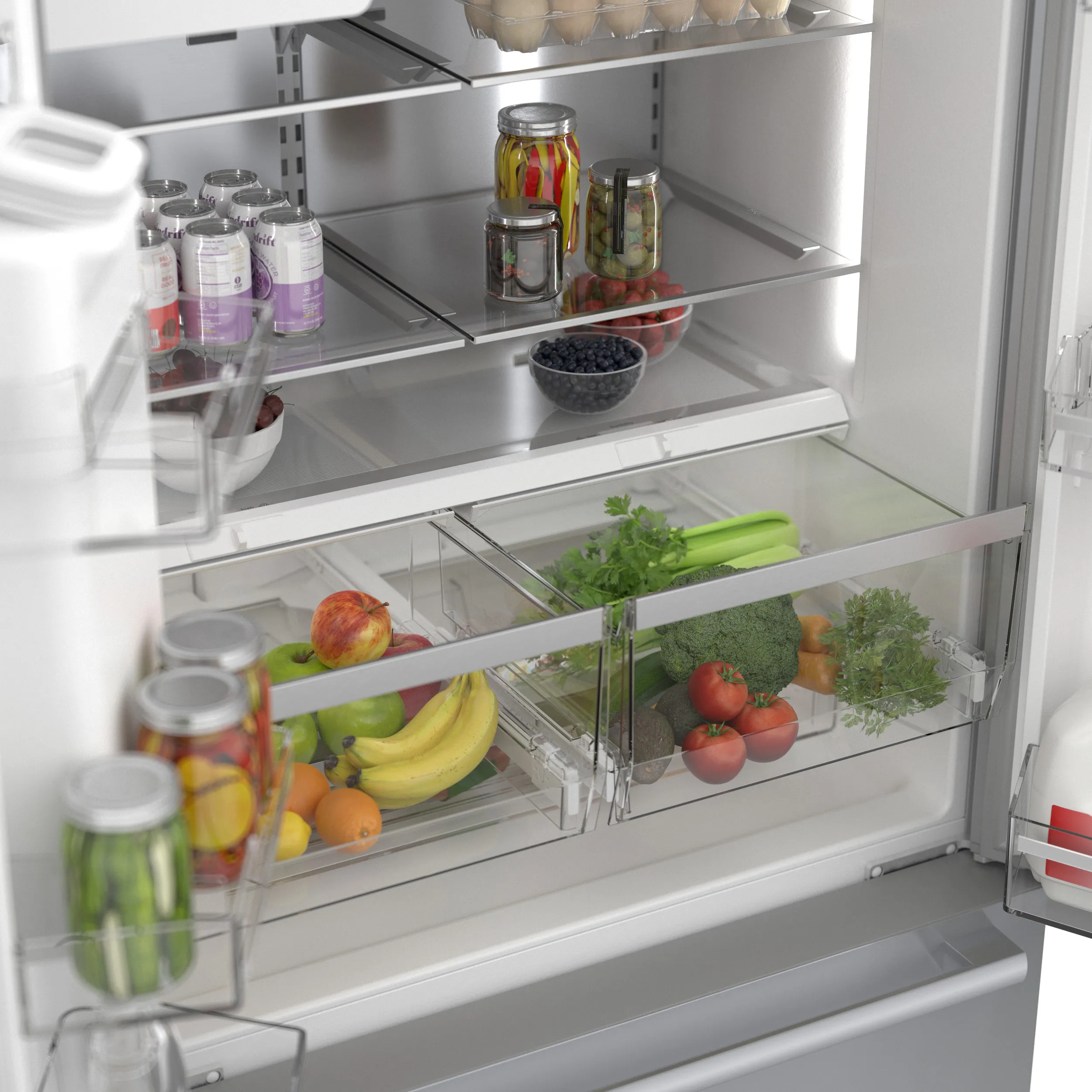 Bosch B36CD50SNS 500 Series French Door Bottom Mount Refrigerator 36'' Stainless steel (with anti-fingerprint). Total No Frost