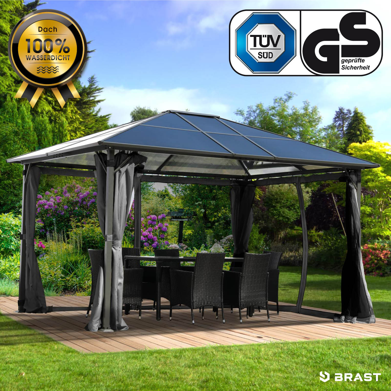 BRAST Alu-Pavillon SUMMERDREAM 3x4m grau