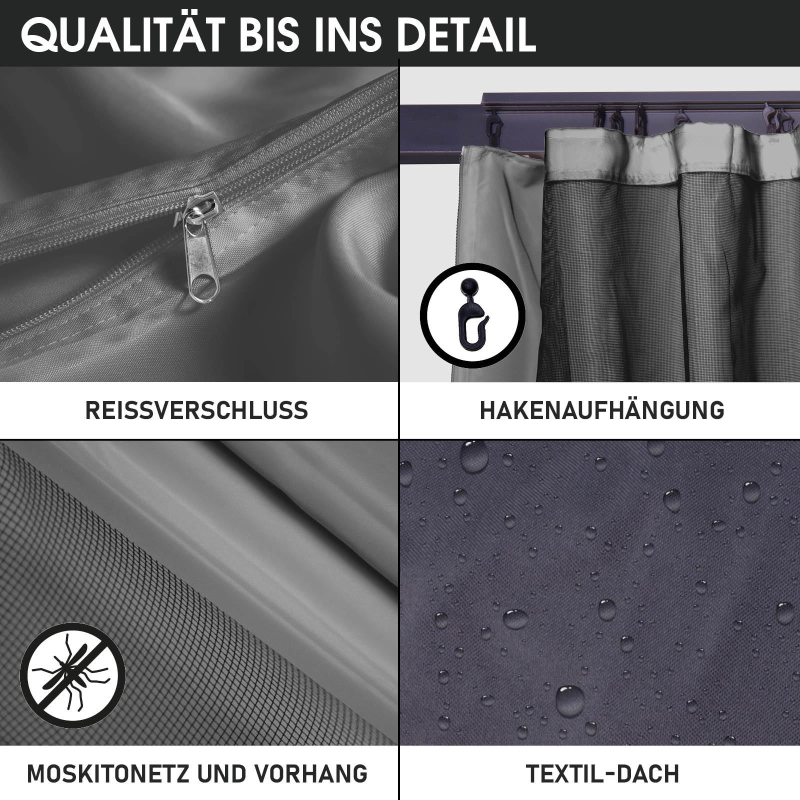 BRAST Alu Pavillon INFINITY 4x4m dunkelgrau