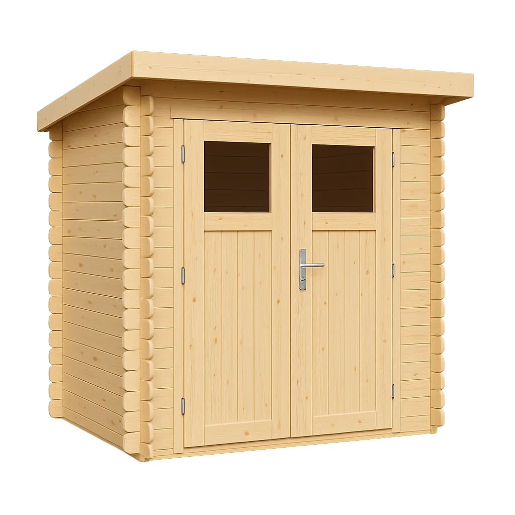 Caseta de jardín. caseta de almacenamiento color madera clara de madera para exteriores. 170x140x200 cm
