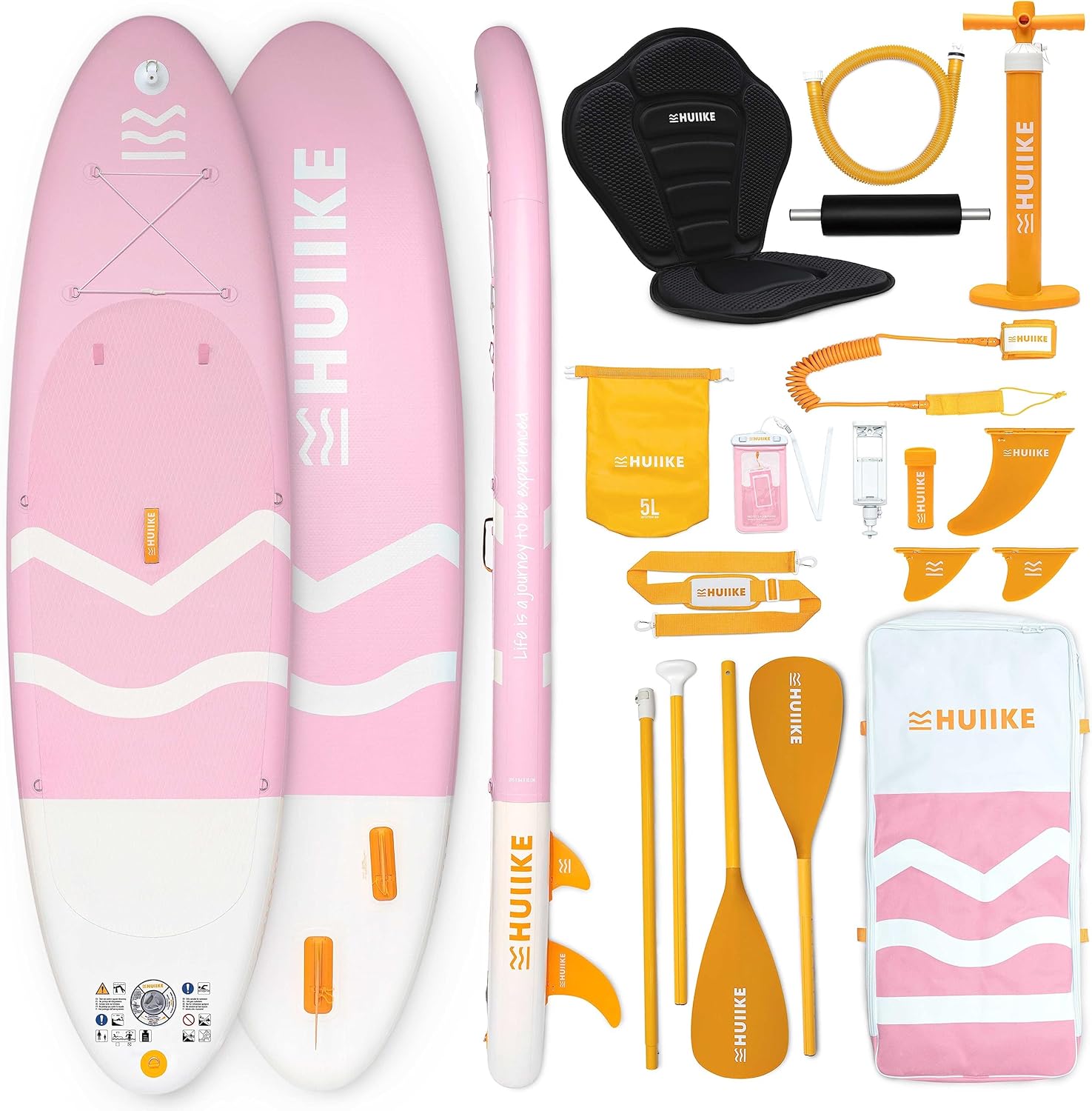HUIIKE Stand Up Paddling Board mit Zubehör, Paddel, Finnen, Pumpe. Paddle Sup Board Aufblasbar Hohe Stabilität und Widerstandsfähigkeit. 305 × 84 × 15 cm, Belastbar bis 130 kg