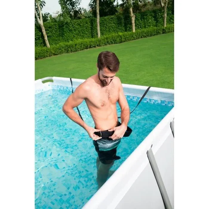 Kit Piscine hors sol tubulaire BESTWAY - Power Steel™- 488 x 305 x 107 cm - Ovale (Livrée avec une échelle. une bâche. un épurateur)