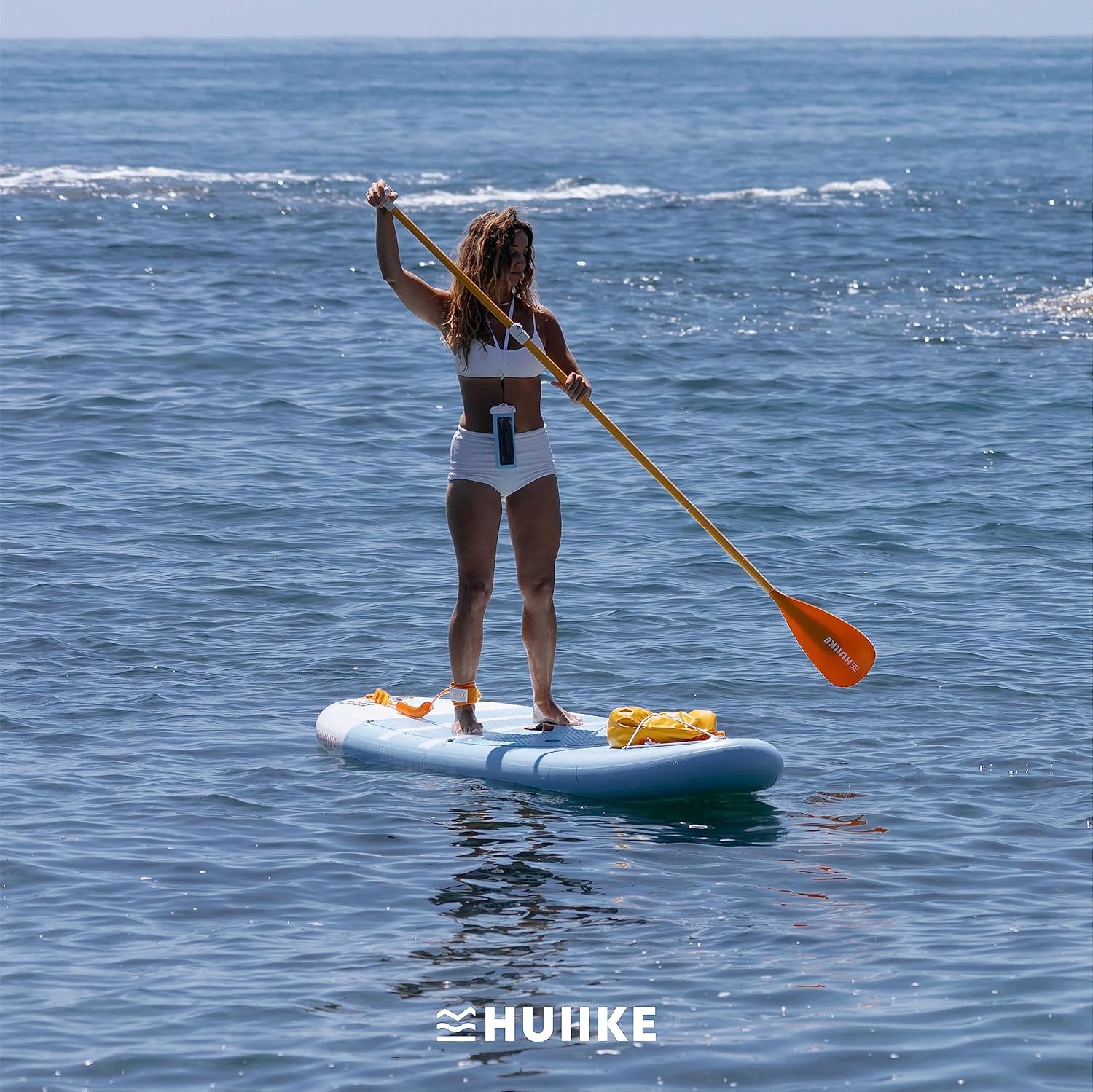 HUIIKE Stand Up Paddling Board mit Zubehör, Paddel, Finnen, Pumpe. Paddle Sup Board Aufblasbar Hohe Stabilität und Widerstandsfähigkeit. 305 × 84 × 15 cm, Belastbar bis 130 kg