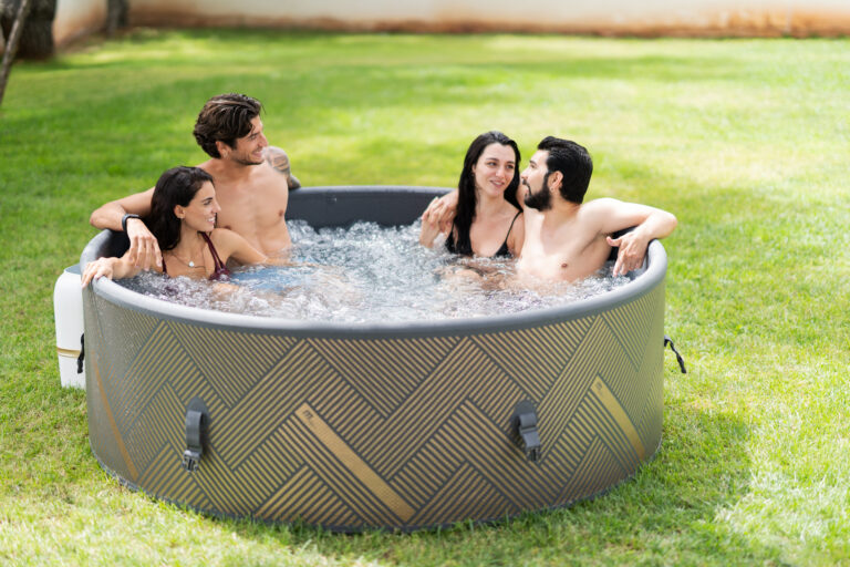 MSpa Mono Inflatable Hot Tub 6 Person Round Spa - Grey