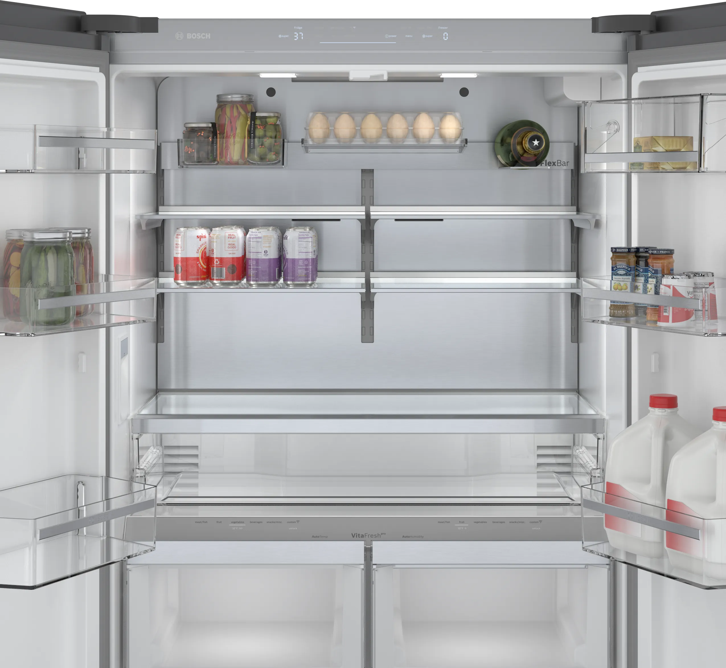 Bosch B36CT80SNB 800 Series French Door Bottom Mount Refrigerator 36'' Black Stainless Steel