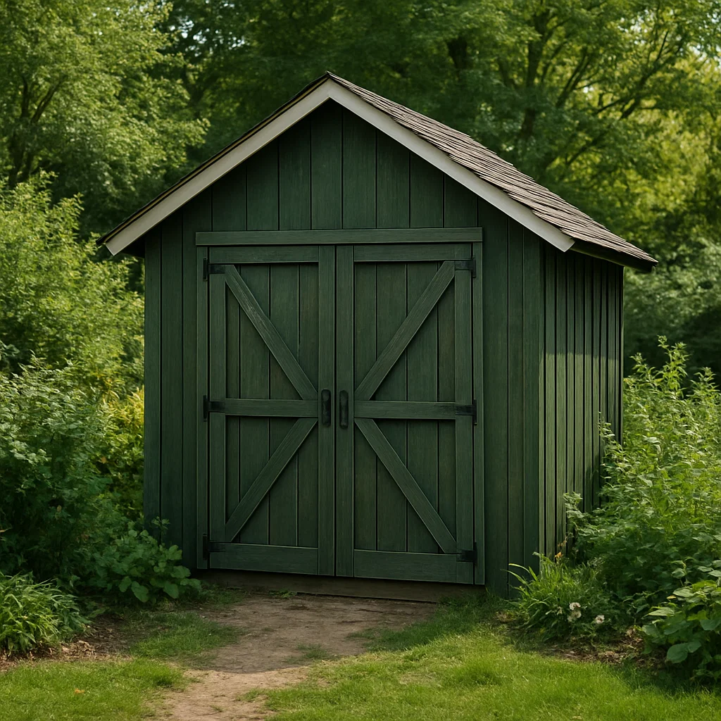 Caseta de Jardín Verde Oscuro Madera Jardín Exterior 220×160×220 cm