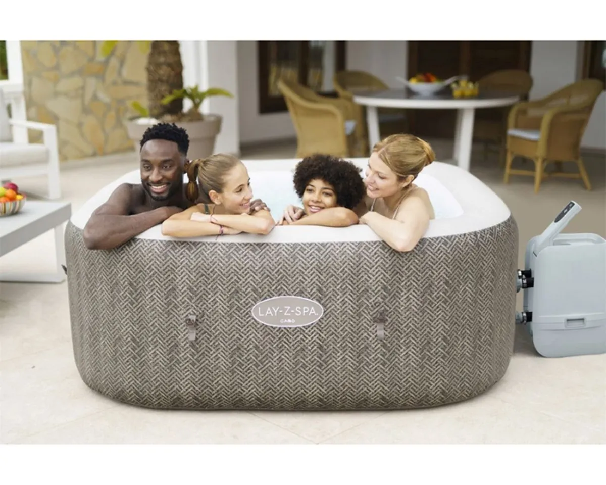 BESTWAY Spa gonflable carré Lay-Z-Spa Cabo Hydrojet: 180 x 180 x 71 cm4-6 personnes140 Airjet™4 Hydrojet™
