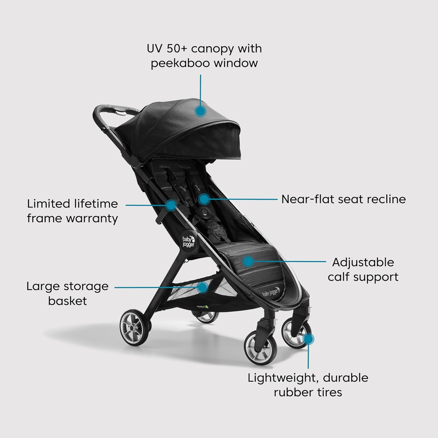 Baby Jogger City Tour 2 Single Stroller, Jet