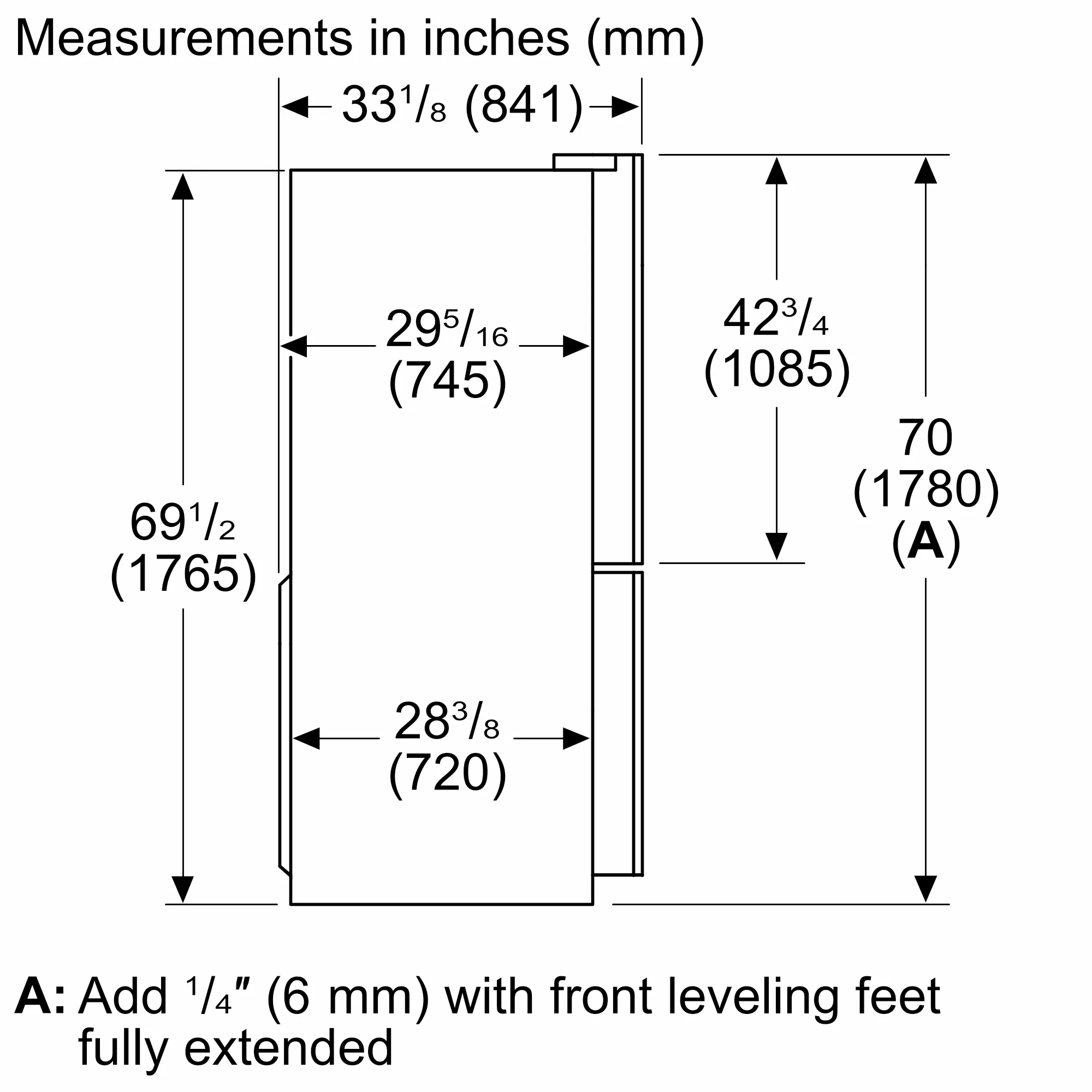 Bosch B36FD10ENS 100 Series French Door Bottom Mount Refrigerator 36'' Stainless steel (with anti-fingerprint). Total No Frost