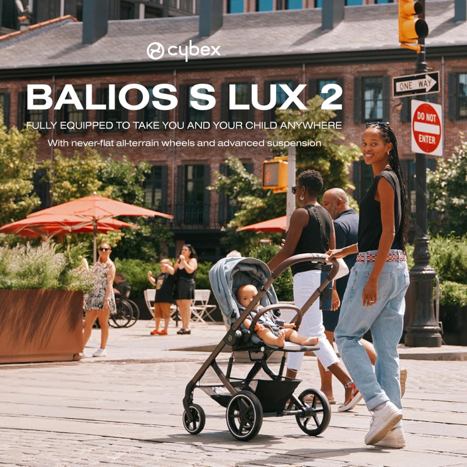 Cybex Balios S Lux Toddler and Baby Stroller with Reversible Seat, Unique One-Pull Harness, and Multiple Recline - Travel System Ready, with One Hand Fold, Silver Frame/Moon Black Seat