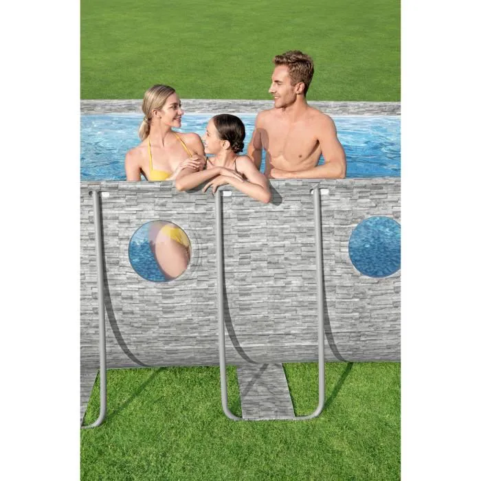 Kit Piscine hors sol - BESTWAY - Power Steel - 549 x 274 x 122 cm - Ovale (Avec pompe de filtration. échelle. bâche)