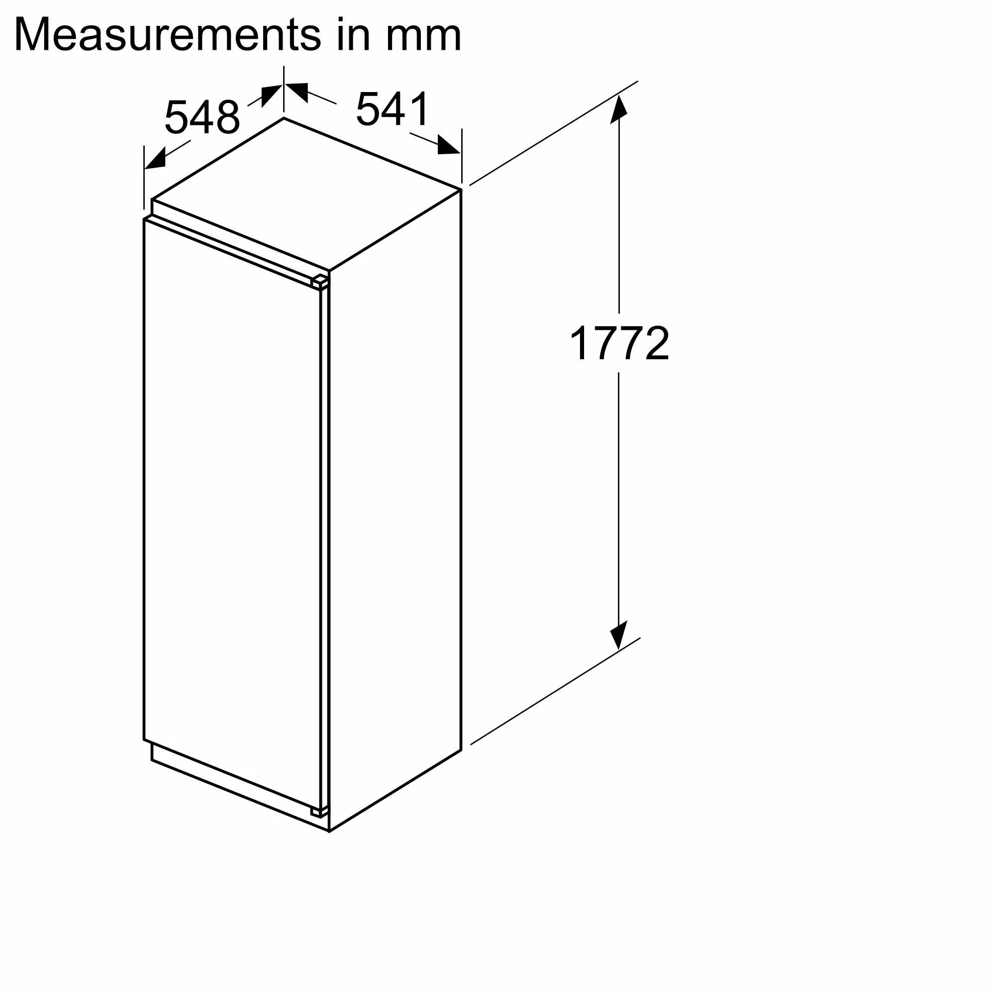 SIEMENS KI81RNSE0G iQ100 Built-in fridge 177.2 x 54.1 cm sliding hinge