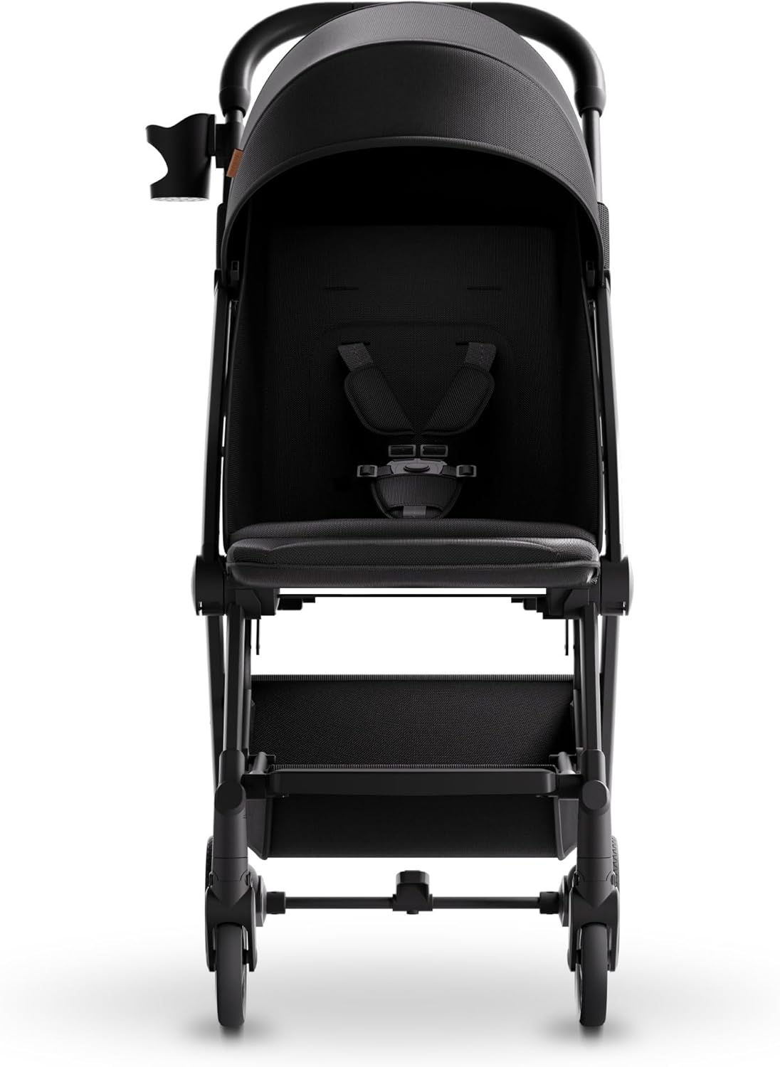 Mompush Lithe V2 Lightweight Stroller + Snack Tray, Ultra-Compact Fold & Airplane Ready Travel Stroller, Near Flat Recline Seat, Cup Holder, Raincover & Travelbag Included