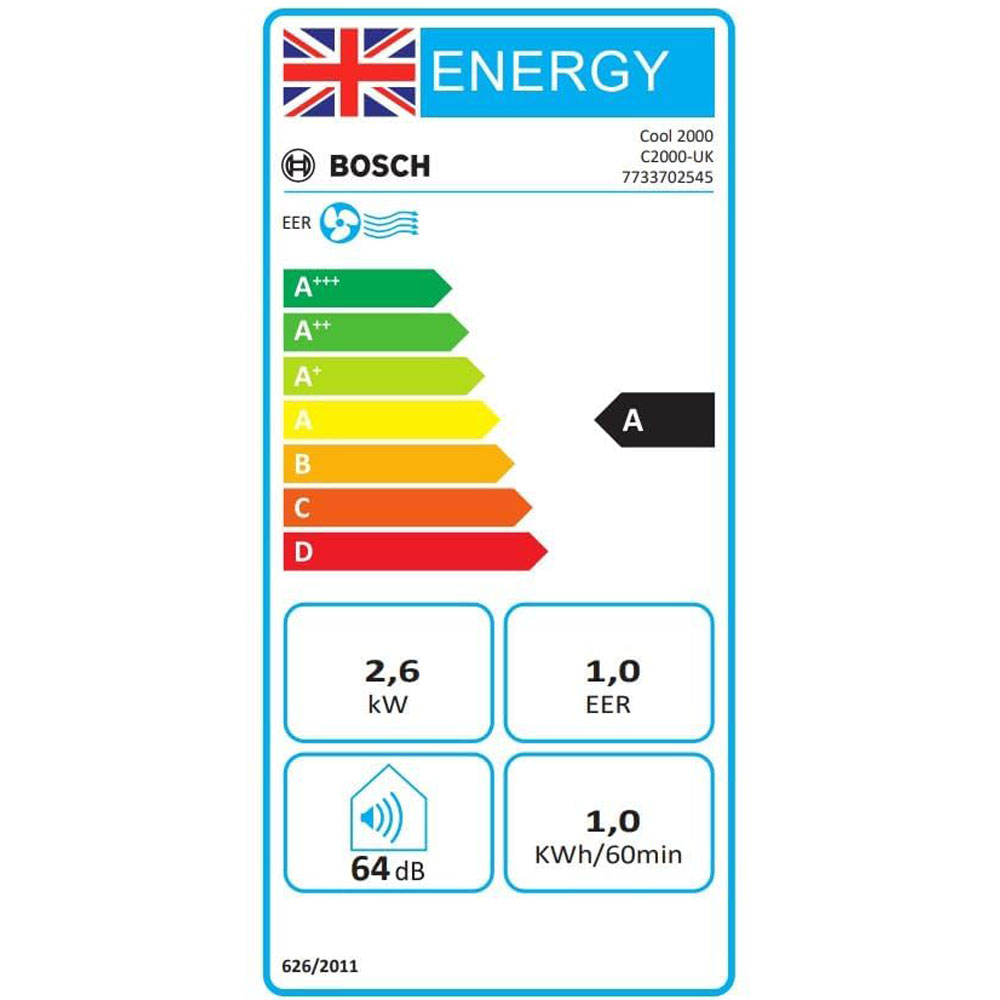 Bosch Cool 2000 Portable AC - 3-in-1: Air Conditioner