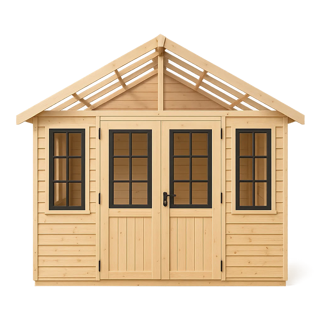 Caseta de jardín. Caseta de madera natural de madera maciza para exteriores. 240x200x225 cm