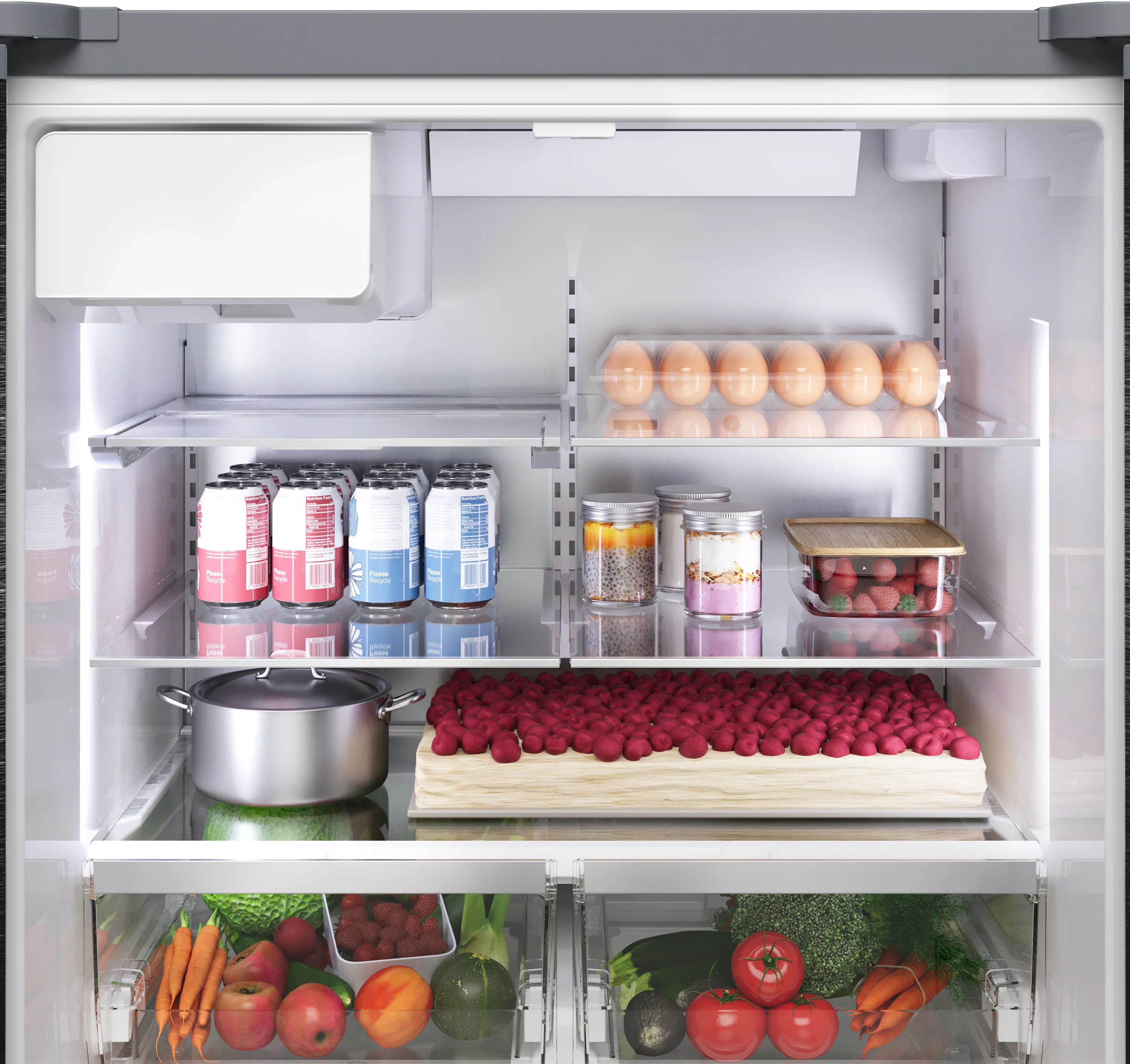Bosch B36FD52SNS 500 Series French Door Bottom Mount Refrigerator 36'' Stainless steel (with anti-fingerprint). Total No Frost
