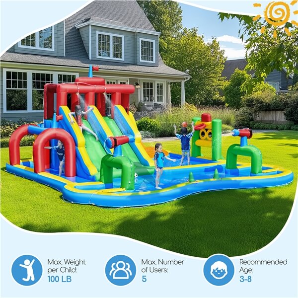 Yaheetech Large Inflatable Water Slide with Soccer Field