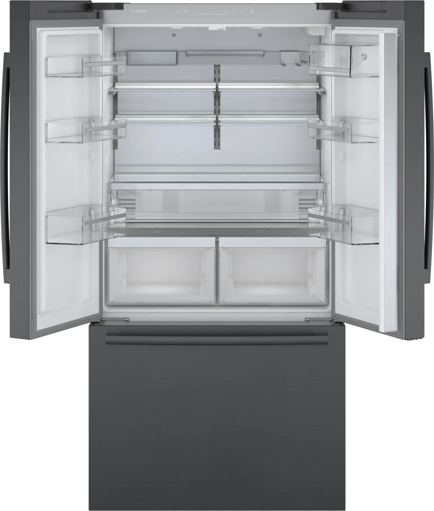 Bosch B36CT80SNB 800 Series French Door Bottom Mount Refrigerator 36'' Black Stainless Steel