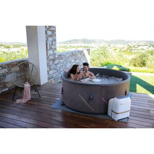 MSpa Mono Inflatable Hot Tub 6 Person Round Spa - Grey