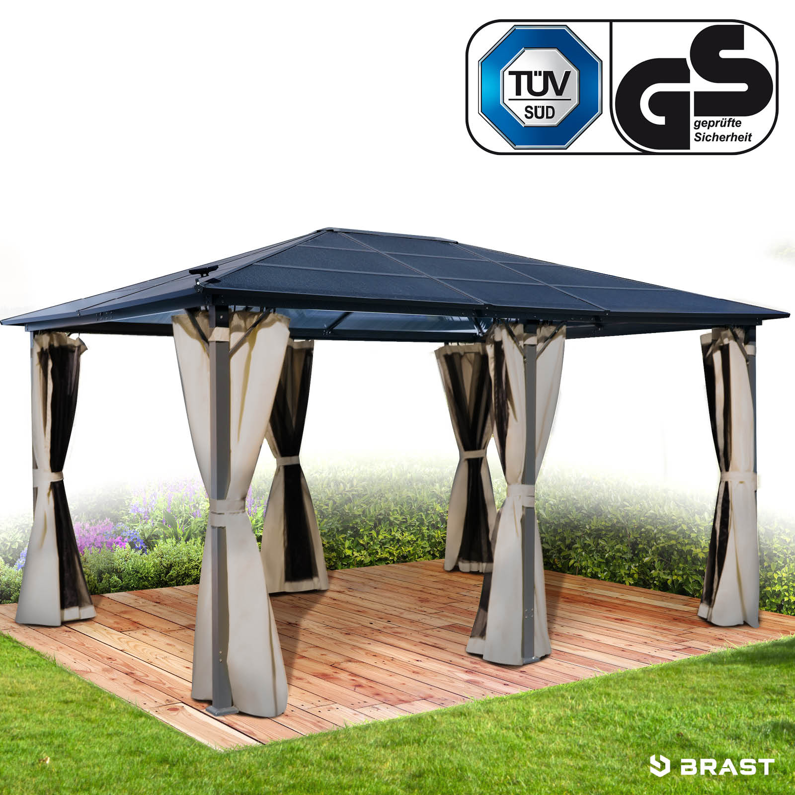 BRAST Alu Pavillon PREMIUM 3.6x4.8m beige