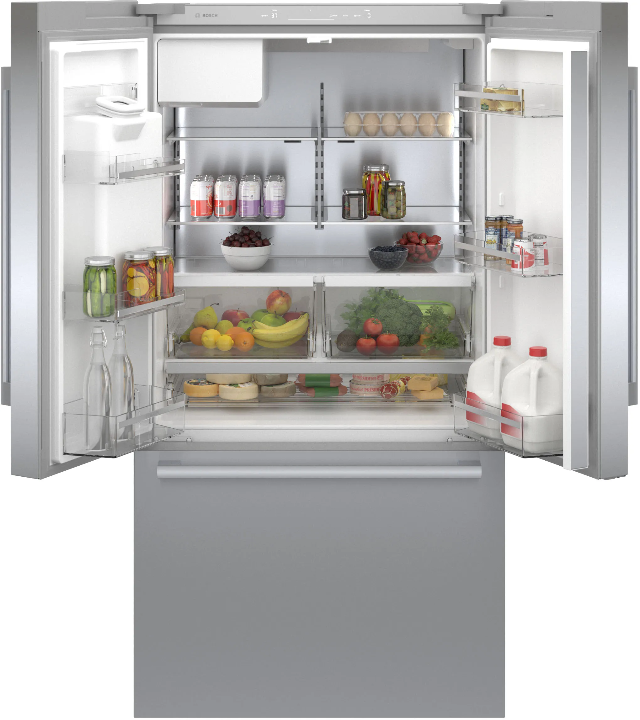 Bosch B36CD50SNS 500 Series French Door Bottom Mount Refrigerator 36'' Stainless steel (with anti-fingerprint). Total No Frost
