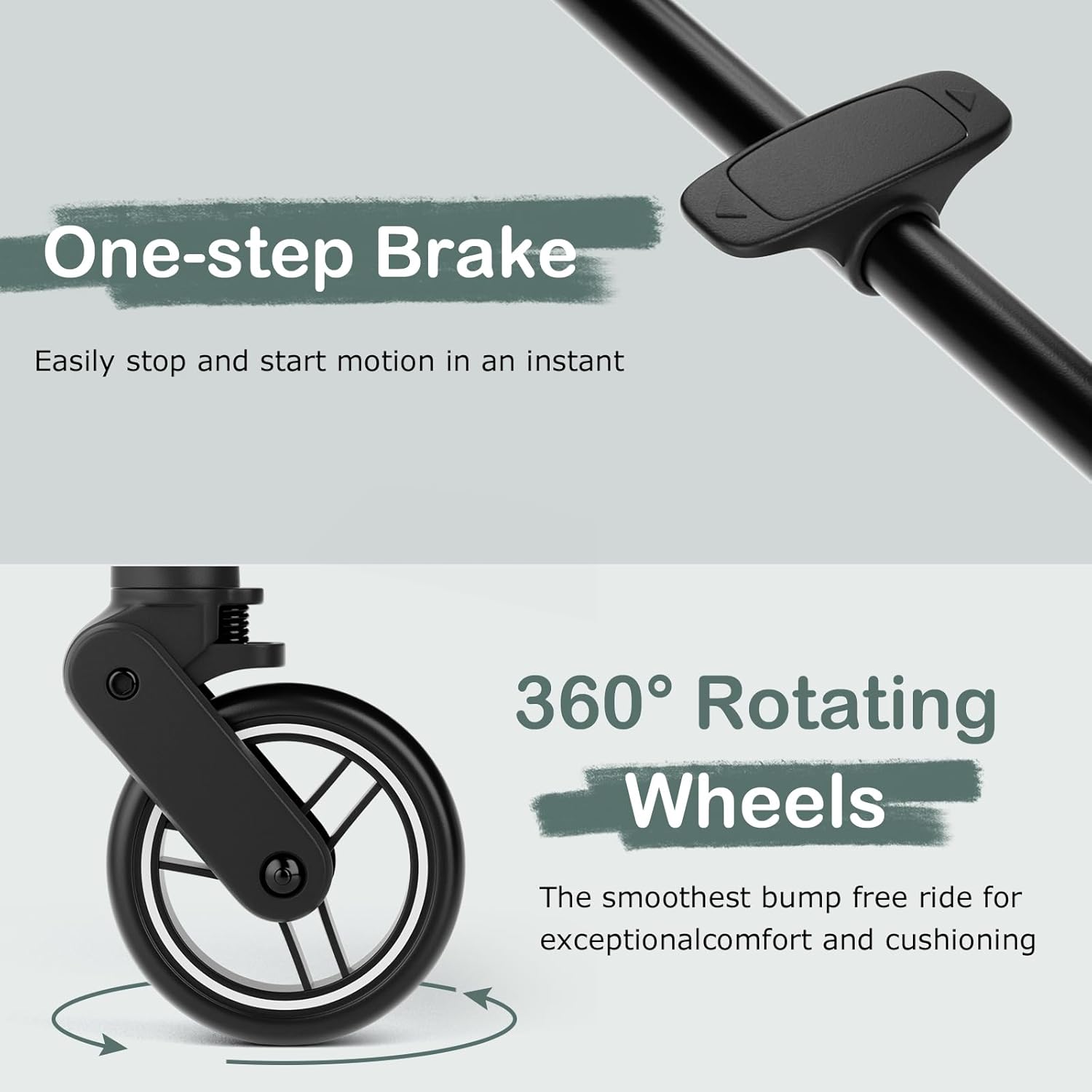 INFANS Lightweight Baby Stroller, One-Hand Gravity Fold, Compact Travel Stroller for Airplane with Aluminium Frame Adjustable Backrest, Foldable Toddler Stroller for Infant 0-36 Month