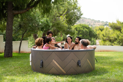 MSpa Mono Inflatable Hot Tub 6 Person Round Spa - Grey