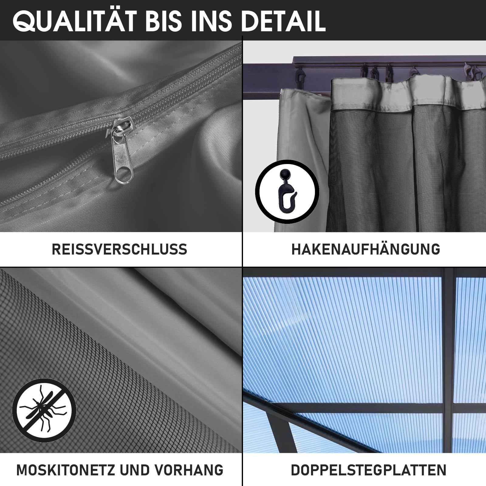 BRAST Alu-Pavillon SUMMERDREAM 3x4m grau